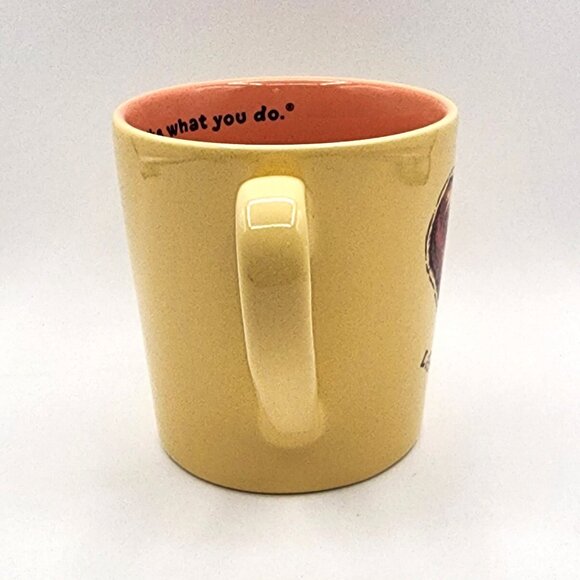 Life Is Good Heart Mug Yellow Orange Do What You Like. Like What You Do. 16 oz - Picture 4 of 8